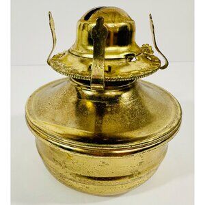 Vintage Lamplight Farms Brass Oil Lamp Base With Adjustable Wick Knob Thailand